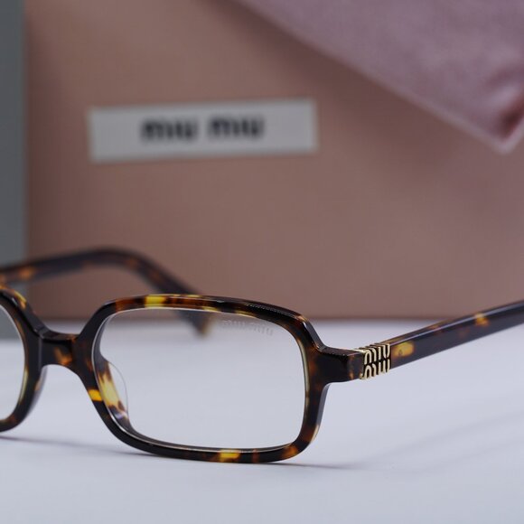 Miu Miu MU11ZS 14L08N Rectangle Sunglasses - Havana / Blue Light Block main image 6